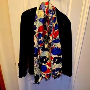 Vintage 1970s long floral scarf